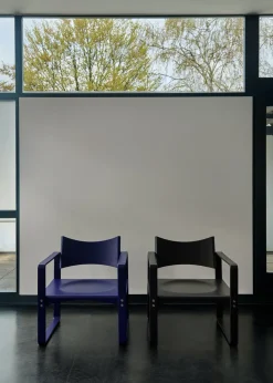 Fauteuil en bouleau laqué bleu 65,5x60x74cm 270F - Verpan