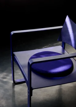 Fauteuil en bouleau laqué bleu 65,5x60x74cm 270F - Verpan