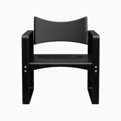 Fauteuil en bouleau laqué noir 65,5x60x74cm 270F - Verpan