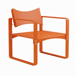 Fauteuil en bouleau laqué orange 65,5x60x74cm 270F - Verpan