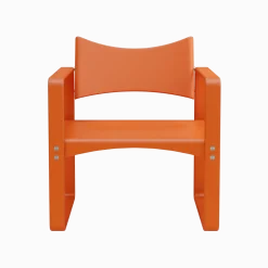 Fauteuil en bouleau laqué orange 65,5x60x74cm 270F - Verpan
