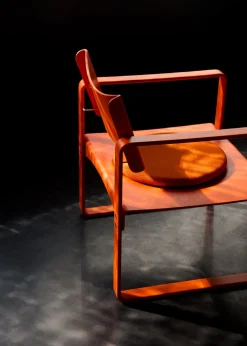 Fauteuil en bouleau laqué orange 65,5x60x74cm 270F - Verpan