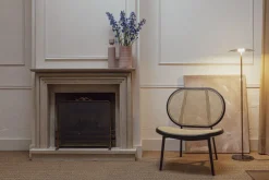 Fauteuil en cannage et acier noir 84cm Spike - Zuiver