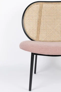 Fauteuil en cannage et assise rose 84cm Spike - Zuiver