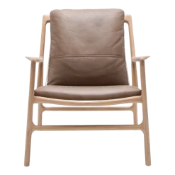 Fauteuil en chêne et cuir stone Dedo easy chair - Gazzda