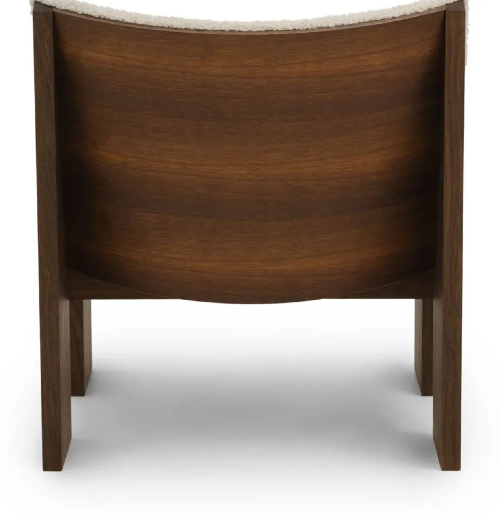 Fauteuil en chêne foncé et textile bouclé blanc Tenon - New works