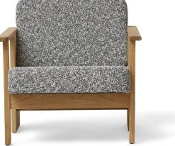 Fauteuil en chêne huilé et assise gris et blanc chiné 73x69x70cm Hallingdal - Form & Refine