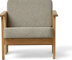 Fauteuil en chêne huilé et assise taupe 73x69x70cm Hallingdal - Form & Refine