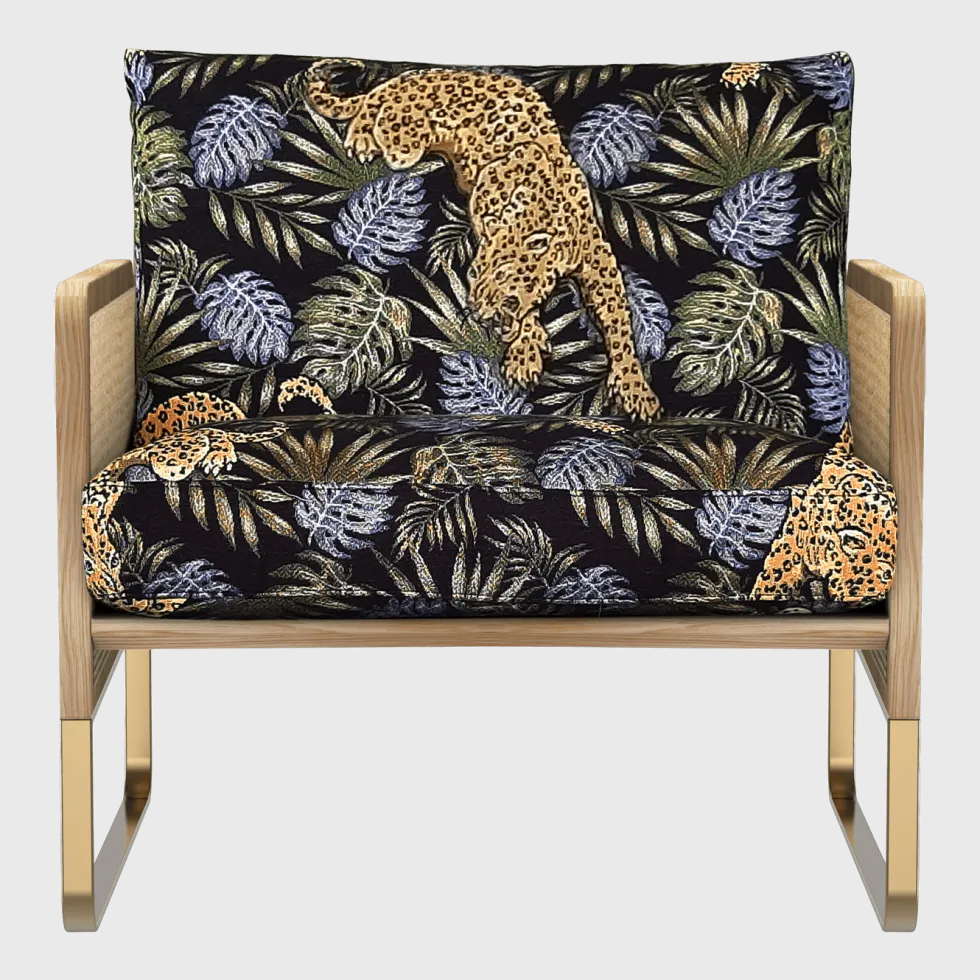 Fauteuil en chêne Jungle Leopard Cannage - RED Edition