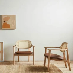 Fauteuil en chêne naturel et cannage Titus - Vincent Sheppard