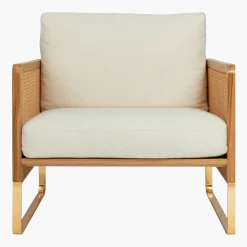 Fauteuil en chêne naturel et tissu beige Cannage - RED Edition