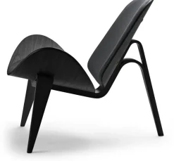 Fauteuil en chêne teinté noir et assise en cuir fiord 171 74cm CH07 - Carl Hansen & Søn
