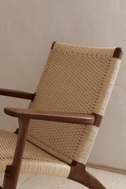 Fauteuil en chêne teinté noir et assise tressée noir 73cm CH25 - Carl Hansen & Søn
