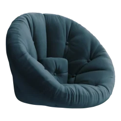 Fauteuil en coton bleu pétrole 85x95x70cm Nido - Karup Design