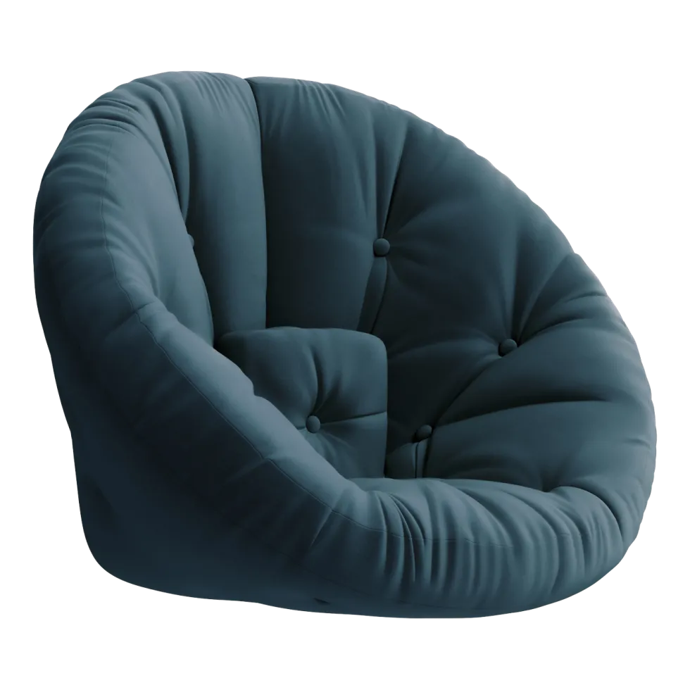 Fauteuil en coton bleu pétrole 85x95x70cm Nido - Karup Design