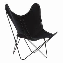 Fauteuil en coton noir avec structure en acier noir Coton AA - Airborne