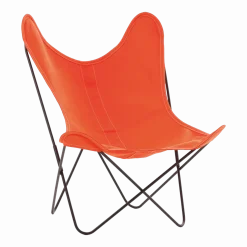 Fauteuil en coton orange avec structure en acier noir Coton AA - Airborne