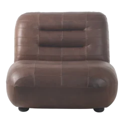 Fauteuil en cuir chocolat Wyatt - Dutchbone