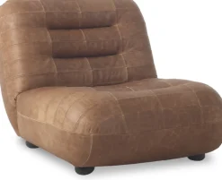 Fauteuil en cuir cognac Wyatt - Dutchbone