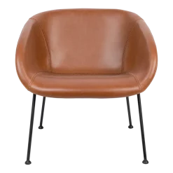 Fauteuil en cuir marron 72cm Feston - Zuiver