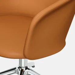 Fauteuil en cuir marron et piètement argenté Kendo - Hem