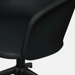 Fauteuil en cuir noir et piètement noir Kendo - Hem