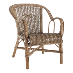 Fauteuil enfant en rotin patiné vieilli Swan - KOK