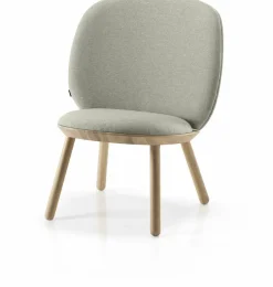 Fauteuil en frêne et tissu beige clair Naïve - Emko