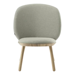 Fauteuil en frêne et tissu beige clair Naïve - Emko