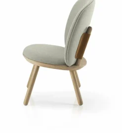Fauteuil en frêne et tissu beige clair Naïve - Emko