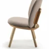 Fauteuil en frêne et tissu beige Naïve - Emko
