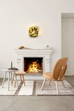 Fauteuil en frêne et tissu beige Naïve - Emko
