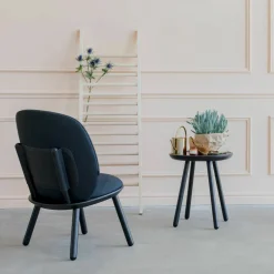 Fauteuil en frêne et tissu bleu marine Naïve - Emko