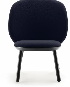 Fauteuil en frêne et tissu bleu marine Naïve - Emko