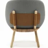 Fauteuil en frêne et tissu gris Naïve - Emko