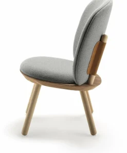 Fauteuil en frêne et tissu gris Naïve - Emko