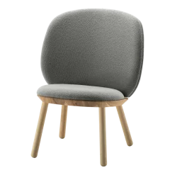 Fauteuil en frêne et tissu gris Naïve - Emko