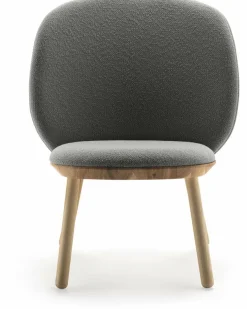 Fauteuil en frêne et tissu gris Naïve - Emko