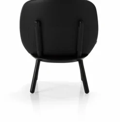 Fauteuil en frêne noir et cuir noir Naïve - Emko