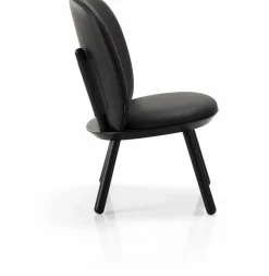 Fauteuil en frêne noir et cuir noir Naïve - Emko
