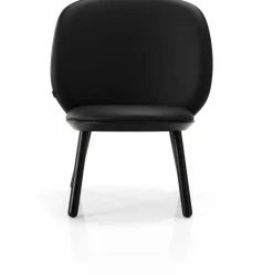 Fauteuil en frêne noir et cuir noir Naïve - Emko
