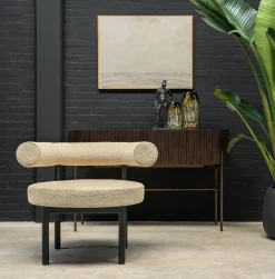 Fauteuil en hêtre noir et beige Sosis - Versmissen