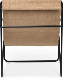 Fauteuil en métal noir et tissu recyclé sable 63 x 77 cm Desert - Ferm Living
