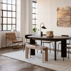 Fauteuil en métal noir et tissu recyclé sable 63 x 77 cm Desert - Ferm Living