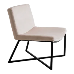 Fauteuil en métal noir et tissus blanc brillant Zero - Custom form