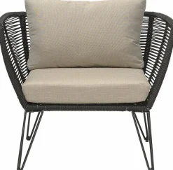 Fauteuil en métal noir outdoor Mundo - Bloomingville