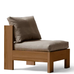 Fauteuil en pin foncé et laine britannique peignée marron 65x72,5x62,5cm Icon - Form&Refine