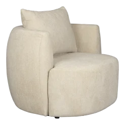 Fauteuil en polyester crème 92x107x83cm Rocca - Dutchbone