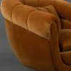 Fauteuil en polyester effet velours marron et bois d'eucalyptus 88x82x79cm Whiskey - Dutchbone