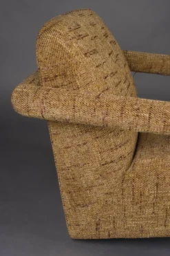 Fauteuil en polyester ocre 86x74x66cm Kent - Dutchbone